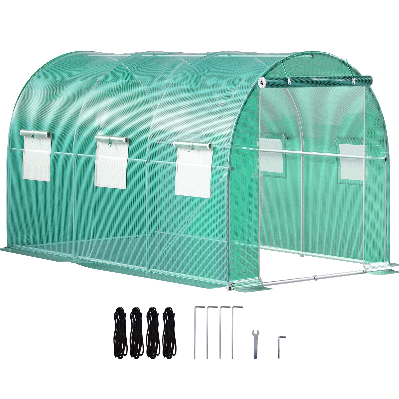 Walk-in Greenhouse Tunnel With Galvanized Steel Frame And Windows_voghion.com